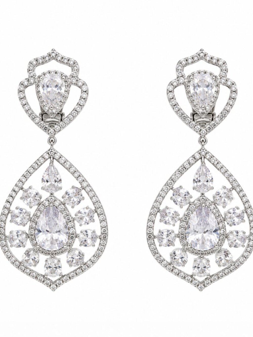 Elegant Clip-on Chandelier Earrings
